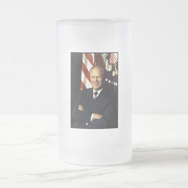 President Gerald Ford Porträtt Frostad Glasöl  Frostat Ölglas (Center)