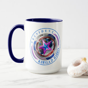 President Harris-Walz Dual Frimärke Medallion Mugg
