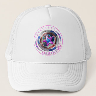 President Harris/Walz Rosa Frimärke Medallion Cap Keps