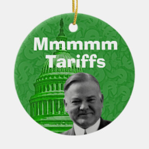 President Herbert Hoover Tariffs Julgransprydnad Keramik