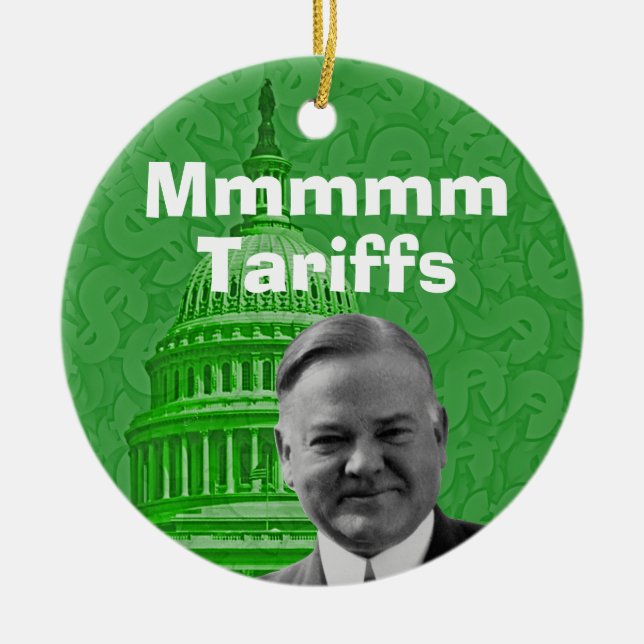 President Herbert Hoover Tariffs Julgransprydnad Keramik (Framsidan)