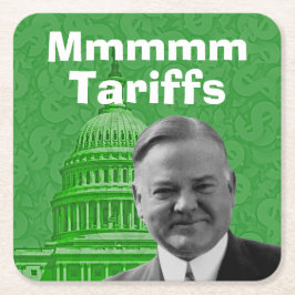 President Herbert Hoover Tariffs Underlägg Papper Kvadrat