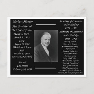 President Herbert Hoover Vykort