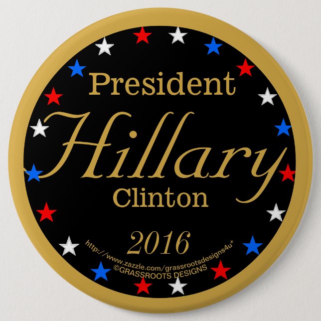 President Hillary Clinton 2016 Grassrootsdesigns4u Knapp (Framsida)