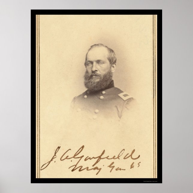 President James Garfield Signed Card 1861 Poster (Framsidan)