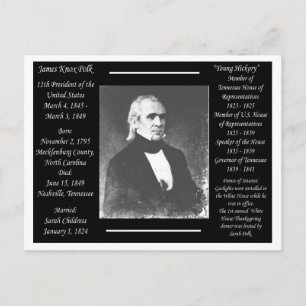 President James K Polk Vykort
