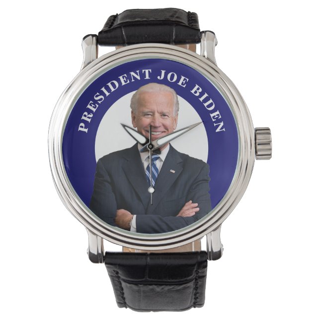 President Joe Biden Porträtt om Blue Armbandsur (Framsida)