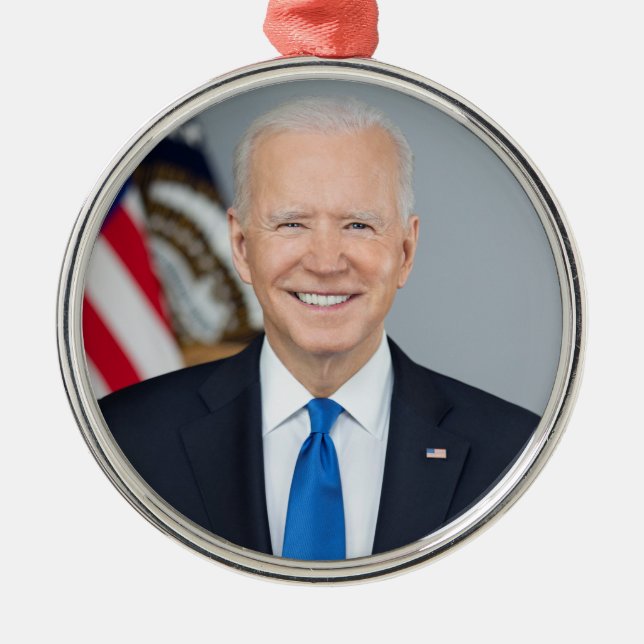 President Joe Biden White House Porträtt Julgransprydnad Metall (Framsidan)