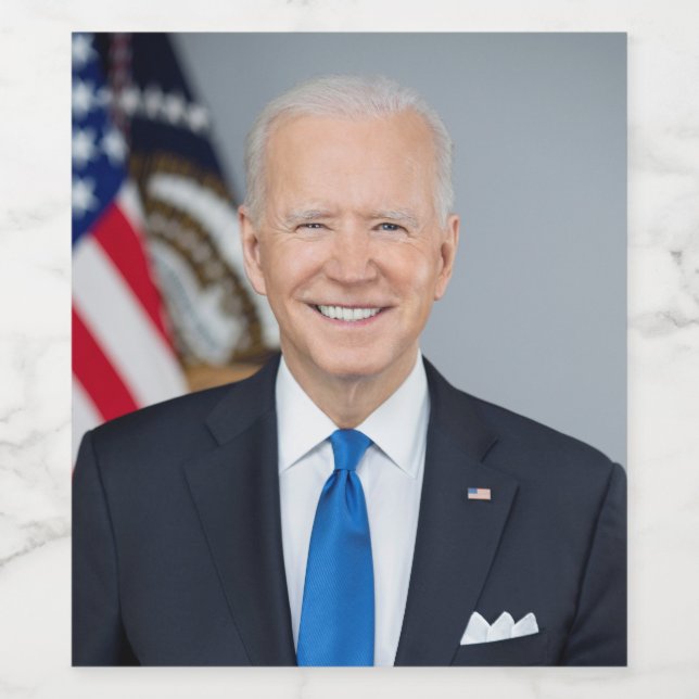 President Joe Biden White House Porträtt Vinflaska Etikett (Singel etikett)