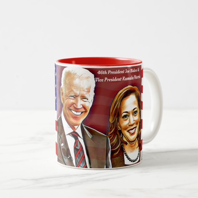 President Joe Bident - Vice president Kamala Harri Två-Tonad Mugg (Framsida höger)
