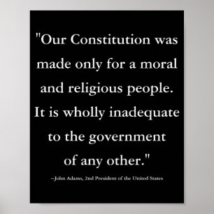 President John Adams Citat Om Konstitutionen T S Poster
