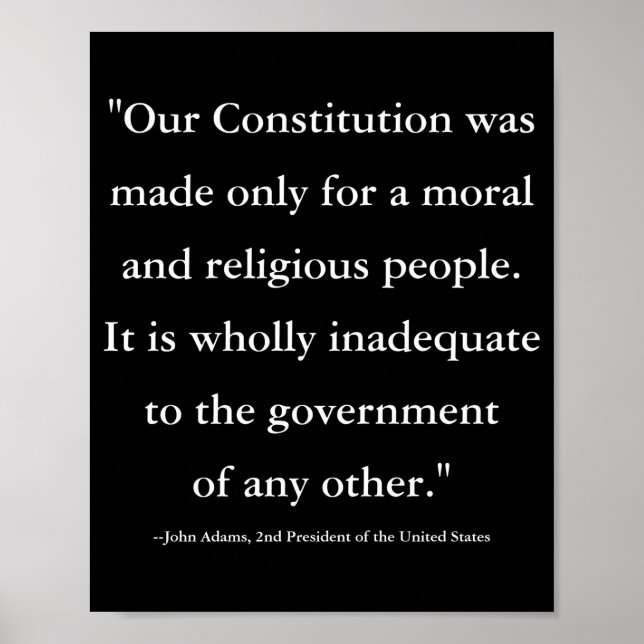President John Adams Citat Om Konstitutionen T S Poster (Framsidan)