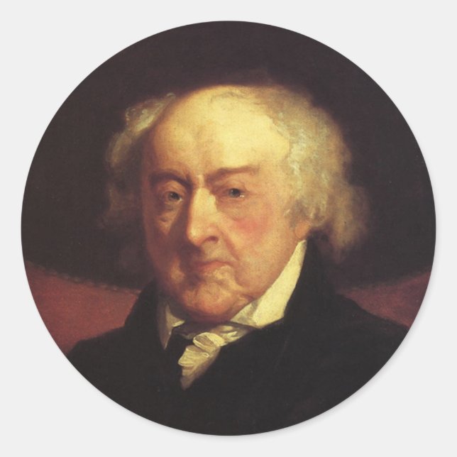 President John Adams Runt Klistermärke (Framsida)