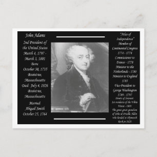 President John Adams Vykort