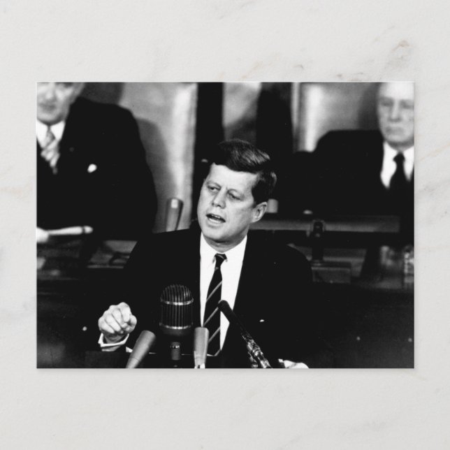 President John F Kennedy Manar till Måne Tal Vykort (Framsida)