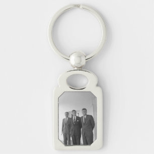 President John Kennedy & Brothers American Camelot Rektangulärt Silverfärgad Nyckelring