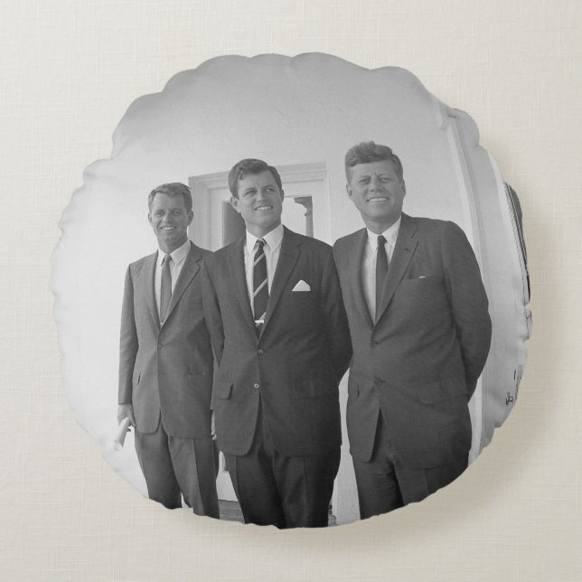 President John Kennedy & Brothers American Camelot Rund Kudde (Framsidan)
