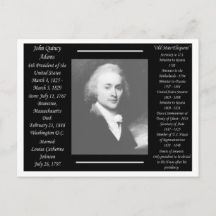 President John Quincy Adams Vykort