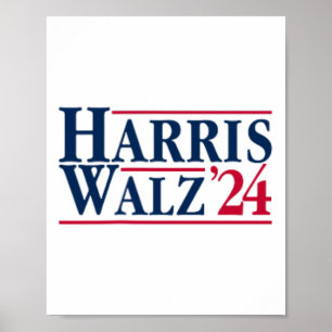President Kamala Harris Tim Walz Vp Brat Ladie Poster