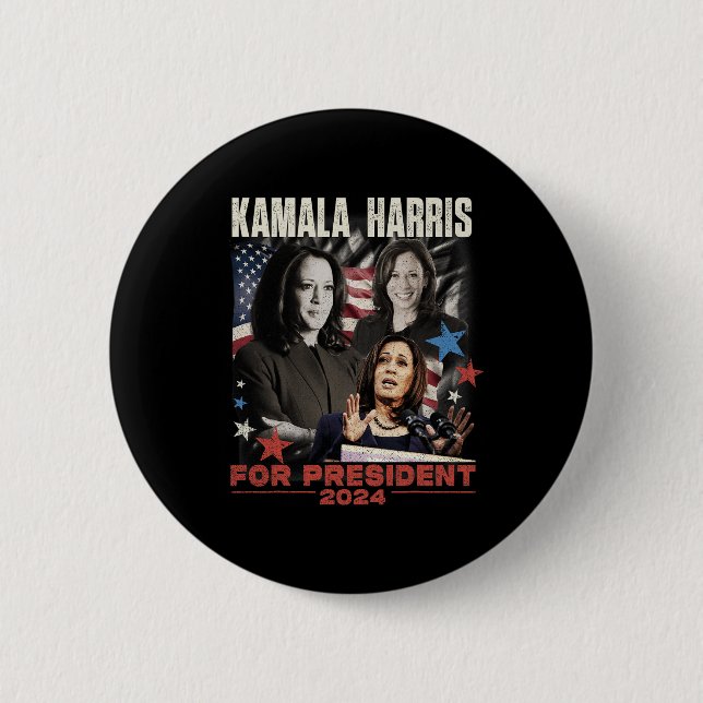 President Kamala Harris Vi är inte tillbaka 2024 Knapp (Framsida)