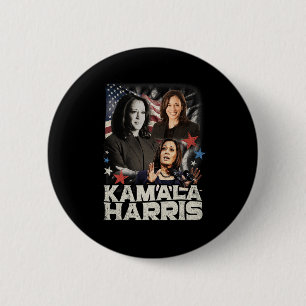President Kamala Harris Vi är inte tillbaka 2024 Knapp