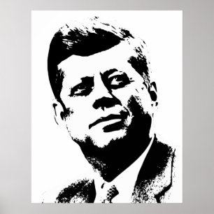 President Kennedy - Black and White Poster