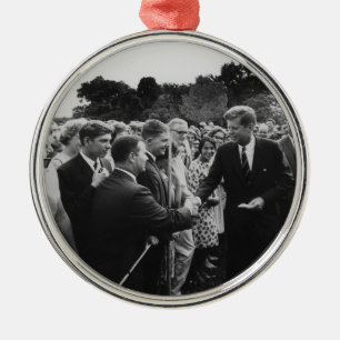 President Kennedy Greets fredskår Volunteers Julgransprydnad Metall
