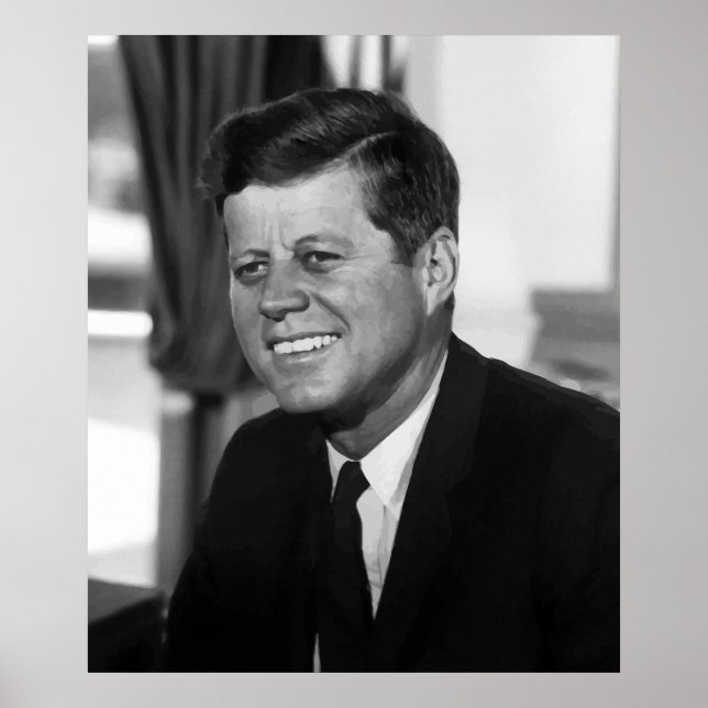 President Kennedy i Black and White Poster (Framsidan)
