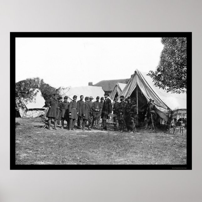 President Lincoln at Antietam 1862 Poster (Framsidan)