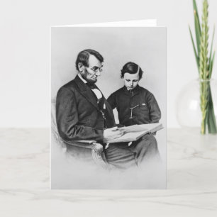 President Lincoln Greeting Card - läsa med Son Kort