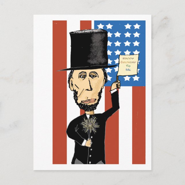 President Lincoln Lycklig Bday 2 Me-vykort Vykort (Framsida)