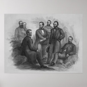 President Lincoln och hans kommendörkaptener Poster