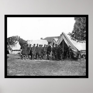 President Lincoln på Antietam 1862 Poster