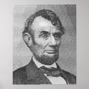 President Lincoln Render w/Gettysburg Adress Poster