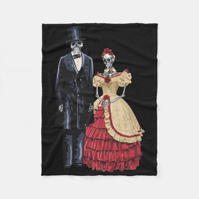 President Lincoln Skeleton, Halloween Skeleton Fleecefilt (Framsidan)