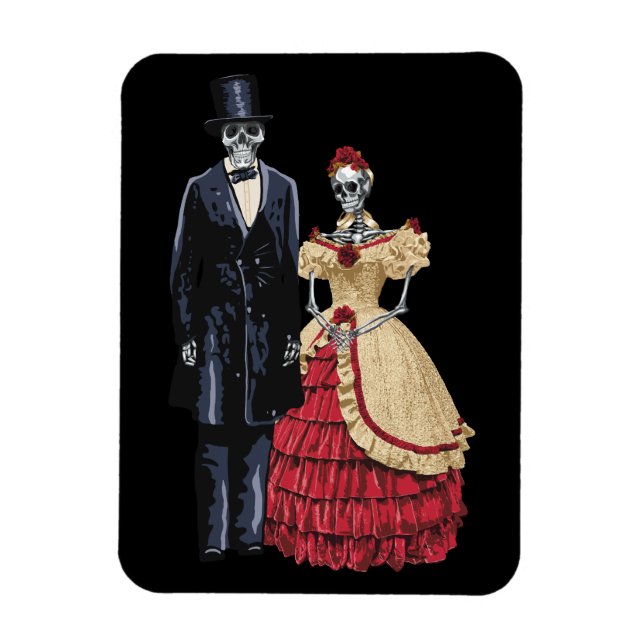 President Lincoln Skeleton, Halloween Skeleton Magnet (Vertikal)