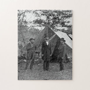 President Lincoln vid Antietam Maryland inbördeskr Pussel