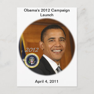 President Obama 2012 Kampanj Launch Vykort