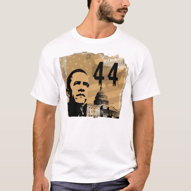 President Obama 44 - man uttrycker tal Tee (Framsida)