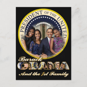 PRESIDENT OBAMA America's First Family Vykort