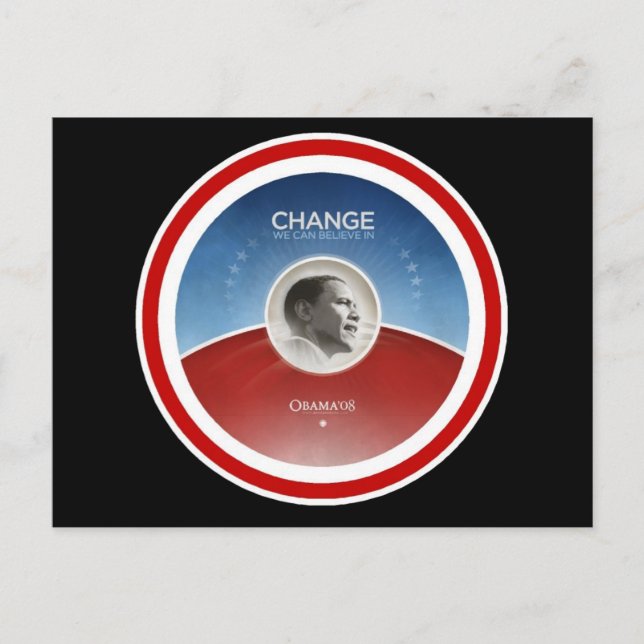 President Obama CHANGE Vykort (Framsida)