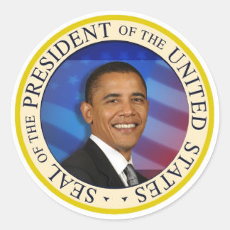 President Obama Collectibles Large 3-tums Sticker Runt Klistermärke