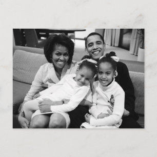 President Obama First Family Vykort