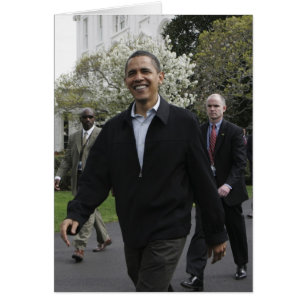 President Obama går till basketplanen Hälsningskort