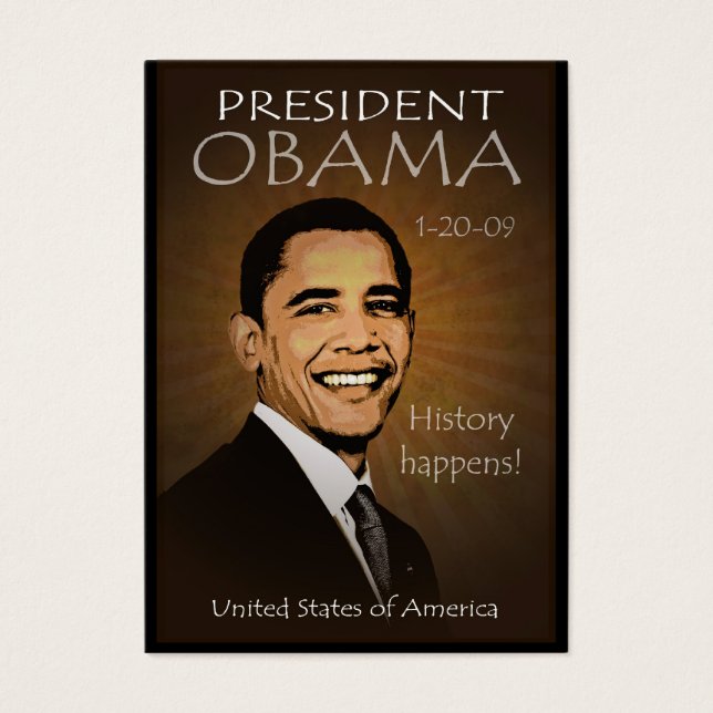 President Obama - Grunge Pocket Calendar Visitkort (Framsidan)
