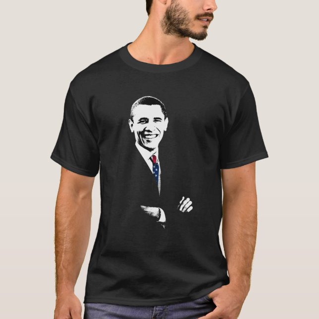 President Obama i en amerikanska flagganTie Tee (Framsida)