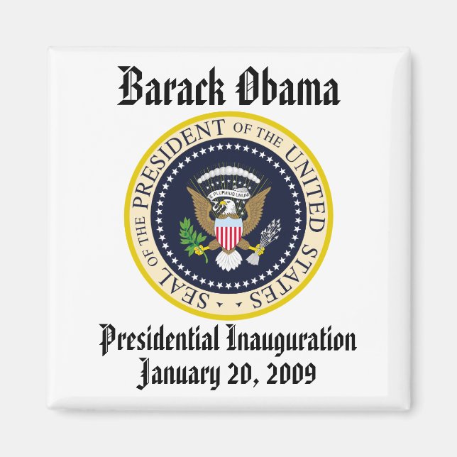 PRESIDENT OBAMA Inviguration minnesstund Magnet (Framsidan)