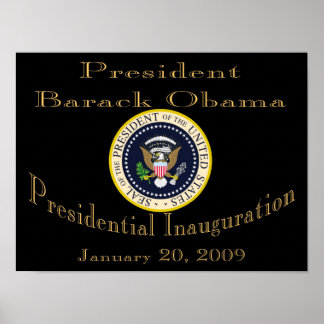 PRESIDENT OBAMA Inviguration minnesstund Poster