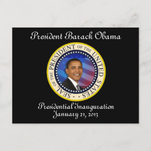 PRESIDENT OBAMA Inviguration minnesstund Vykort