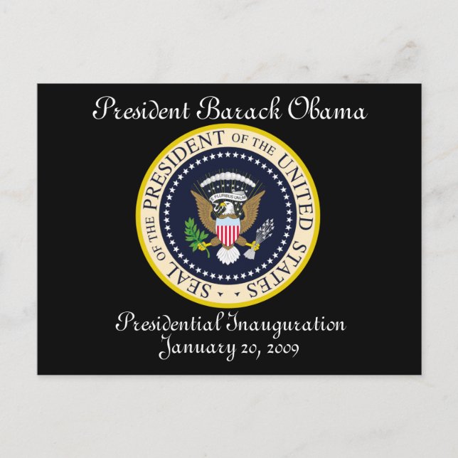 PRESIDENT OBAMA Inviguration minnesstund Vykort (Framsida)